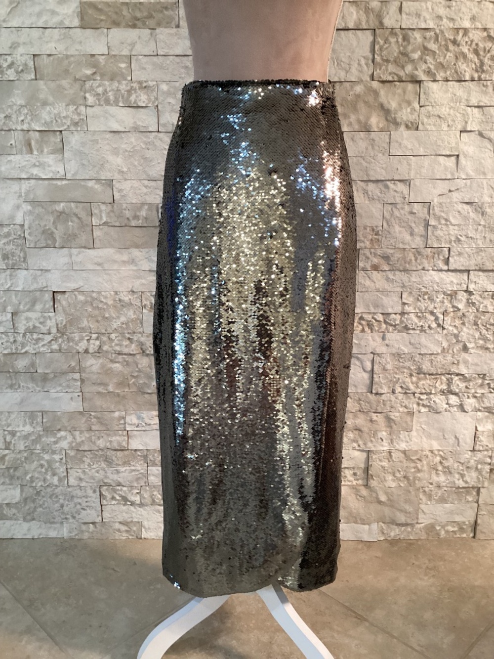 ML Monique Lhuillier Sequin Midi Wrap Skirt (NWT)